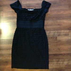 Max Studio Black Tiered Ruffled Dress